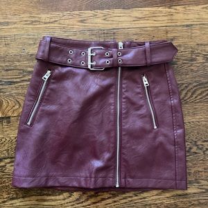 TOP SHOP Wine faux leather skirt